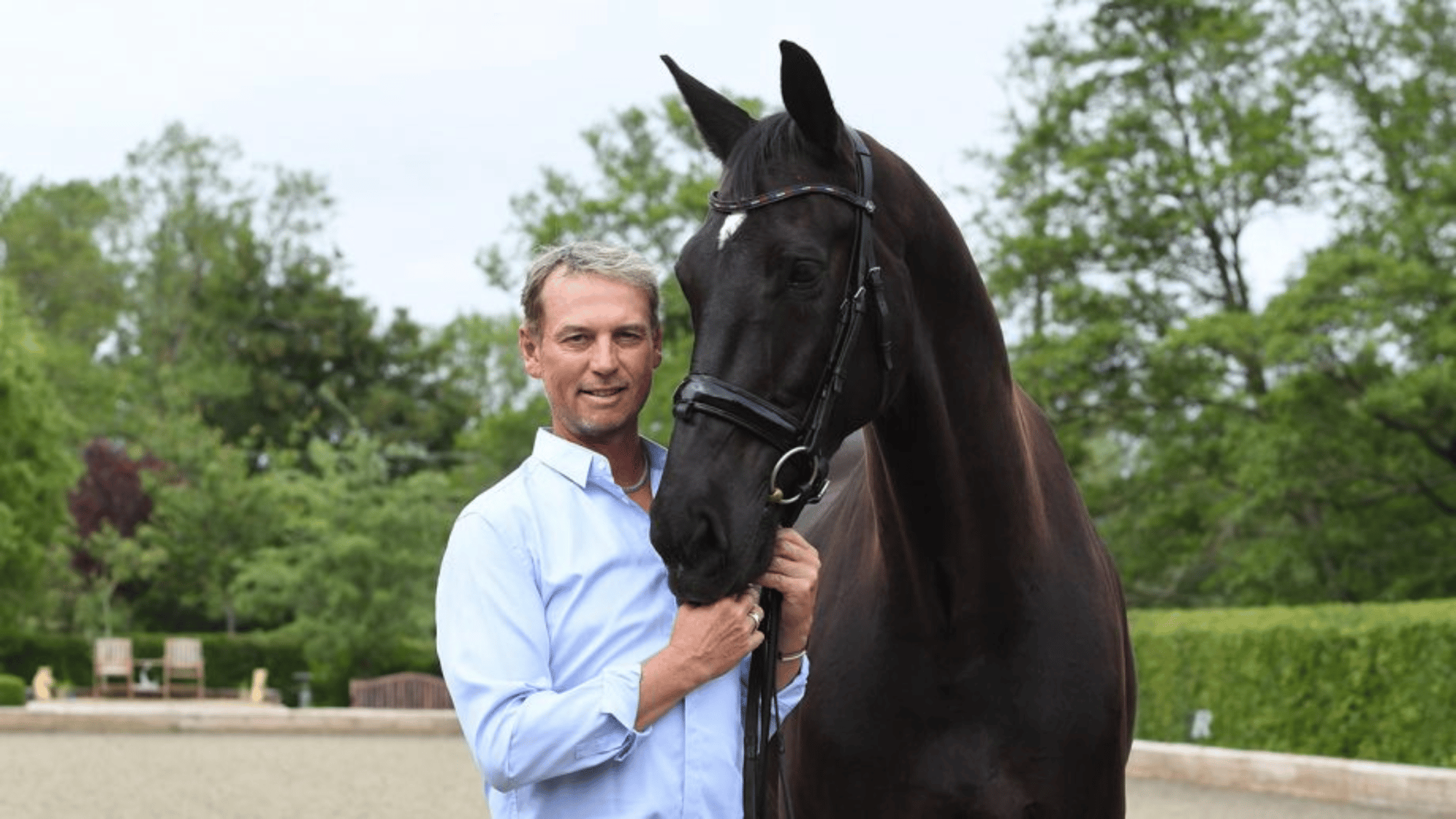 Carl Hester MBE at home. 